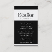 Realtor 3D Stripes Black Golden Visitekaartje (Achterkant)