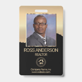 Realtor Agent in Zwart en Goud Badge