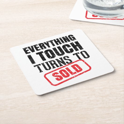 Realtor Agent Kartonnen Onderzetters (Schuin)