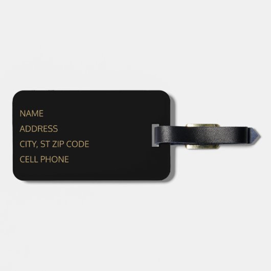Realtor Agent - zwart en goud Bagagelabel (Achterkant horizontaal)