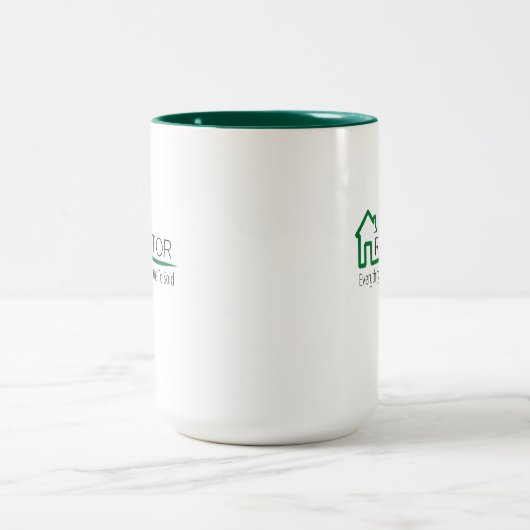 Realtor - Alles wat ik aanraak, verandert in een v Tweekleurige Koffiemok (Center)