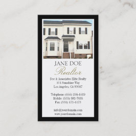 Realtor B/W Photo Gold Script Border Visitekaartje