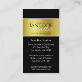Realtor B/W Photo Script Gold Metallic Visitekaartje (Achterkant)