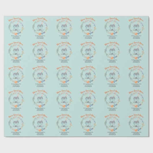 Realtor Bedankt Home Sweet Home Huizen Bloemen Cadeaupapier (Vlak)