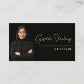 Realtor Black Gold Luxury Metallic Visitekaartje (Voorkant)