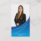 Realtor blauw swoosh visitekaartje (Voorkant)