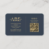 Realtor Blauw Vastgoed Agent Monogram Modern Visitekaartje (Achterkant)