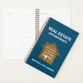 REALTOR Blauwgroen Glitter REAL ESTATE Appointes Planner