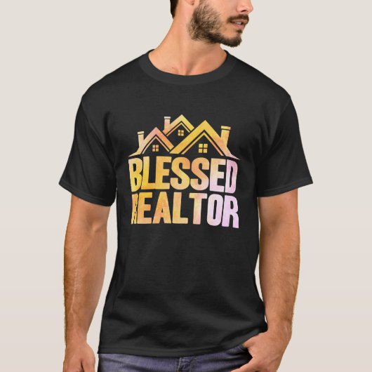 Realtor Blessed Realtor Waterverf T-shirt (Voorkant)