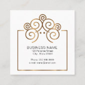 Realtor branding met boomhut in goud vierkante visitekaartje (Achterkant)