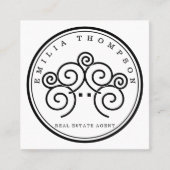 Realtor branding met stamp tree house vierkante visitekaartje (Voorkant)