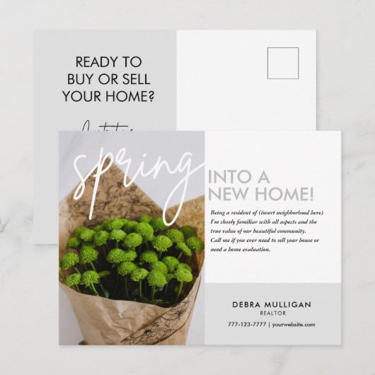 Realtor Briefkaart - Estate Spring Marketing (Voorkant / Achterkant)