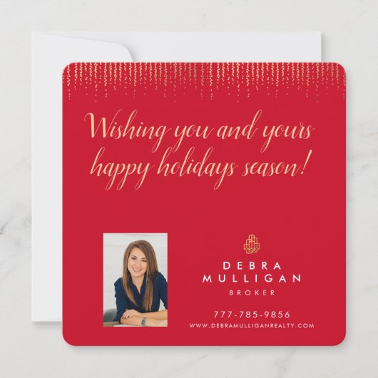 Realtor Broker Feestdagen Kerstmis Briefkaart (Voorkant)