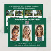 Realtor business marketing briefkaart groen wit (Voorkant / Achterkant)