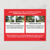 Realtor business marketing briefkaart rood wit (Achterkant)