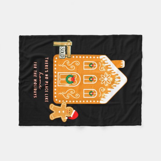 Realtor Christmas Funny Realtor Holiday Gingerbrea Fleece Deken (Voorkant (Horizontaal))