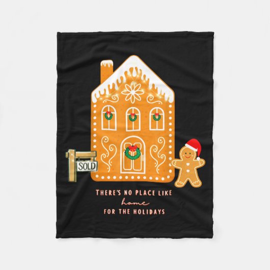 Realtor Christmas Funny Realtor Holiday Gingerbrea Fleece Deken (Voorkant)