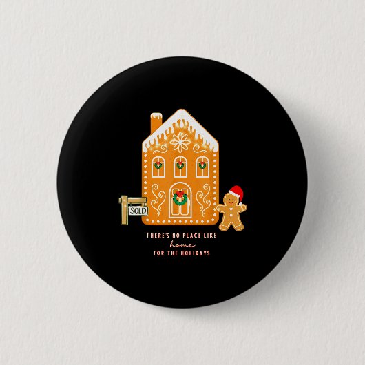 Realtor Christmas Funny Realtor Holiday Gingerbrea Ronde Button 5,7 Cm (Voorkant)