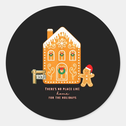 Realtor Christmas Funny Realtor Holiday Gingerbrea Ronde Sticker (Voorkant)