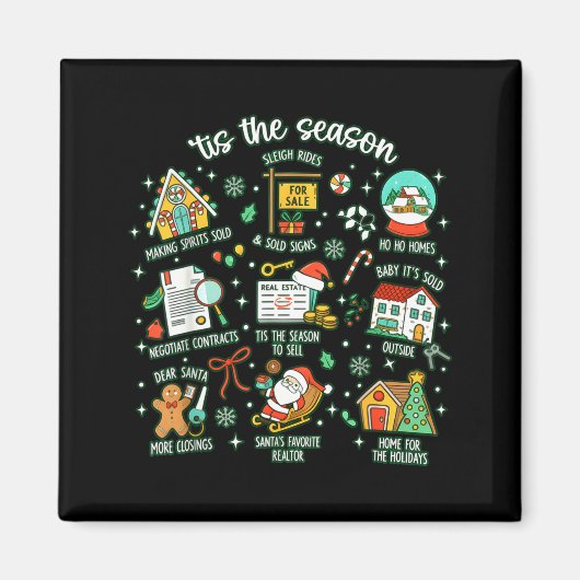 Realtor Christmas Realtor Christmas Real Estate Ch Magneet (Voorkant)