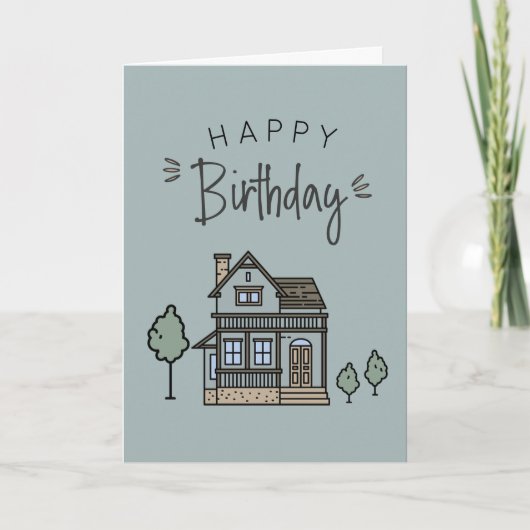 Realtor Client House Happy Birthday Card Kaart (Voorkant)