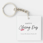 Realtor Closing Day | Minimalist New Homeowner  Sleutelhanger (Voorkant)