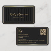 Realtor Elegant Modern Zwart Goud Lijst Visitekaartje (Voorkant / Achterkant)