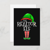 Realtor Elf Group Matching Family Kerstmis Bedankkaart (Voorkant / Achterkant)