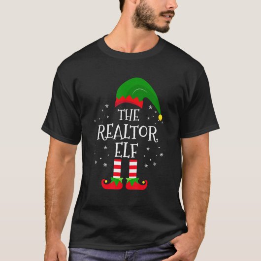 Realtor Elf Matching Family Kerstparty Pa T-shirt (Voorkant)