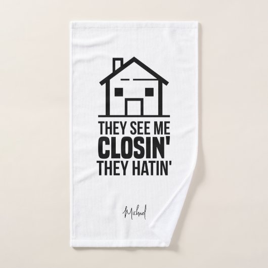 Realtor Estate Agent Brag Gag, gepersonaliseerd Handdoek (Handdoek)