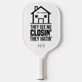 Realtor Estate Agent Brag Gag, gepersonaliseerd Pickleball Paddle (Achterkant)