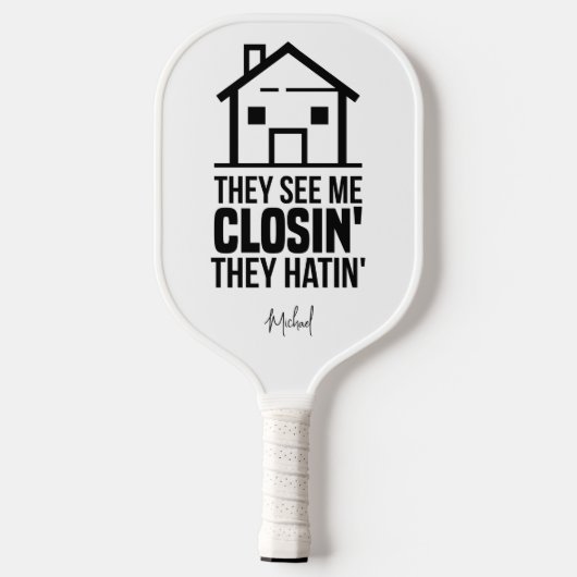 Realtor Estate Agent Brag Gag, gepersonaliseerd Pickleball Paddle (Achterkant)