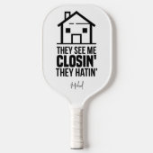 Realtor Estate Agent Brag Gag, gepersonaliseerd Pickleball Paddle (Voorkant)