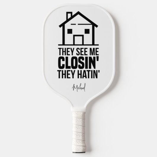 Realtor Estate Agent Brag Gag, gepersonaliseerd Pickleball Paddle (Voorkant)