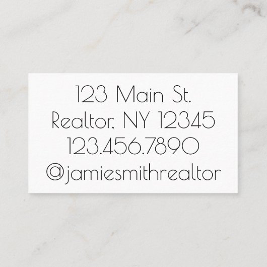 Realtor Estate Broker verkocht sleutels in hand Visitekaartje (Achterkant)