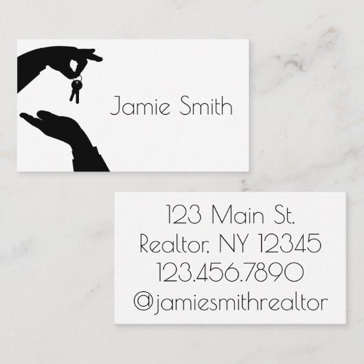 Realtor Estate Broker verkocht sleutels in hand Visitekaartje (Voorkant / Achterkant)