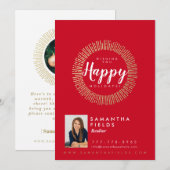 Realtor Feestdagen Kerstmis Briefkaart Moderne Min (Voorkant / Achterkant)