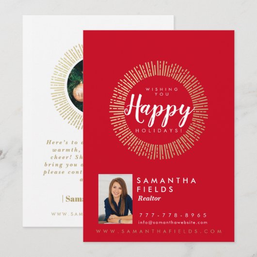 Realtor Feestdagen Kerstmis Briefkaart Moderne Min (Voorkant / Achterkant)