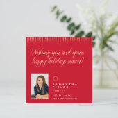 Realtor Feestdagen Kerstmis Briefkaart Moderne Min (Staand voorkant)