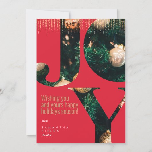 Realtor Feestdagen Kerstmis Briefkaart Moderne Min (Voorkant)