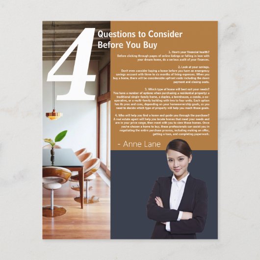 Realtor Flyer voor onroerend goed (Achterkant)