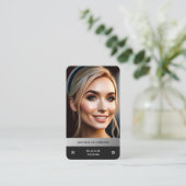 Realtor Foto EHO Logo Zwart Zilver Modern Visitekaartje (Staand voorkant)