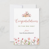 Realtor Gefeliciteerd Gepersonaliseerde Bloemen Notitiekaartje (Voorkant)