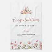 Realtor Gefeliciteerd Gepersonaliseerde Bloemen Theedoek (Verticaal)