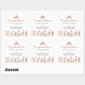 Realtor Gefeliciteerd Gepersonaliseerde Bloemen Vierkante Sticker (Vel)