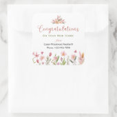 Realtor Gefeliciteerd Gepersonaliseerde Bloemen Vierkante Sticker (Tas)