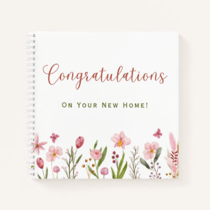 Realtor Gefeliciteerd Nieuwe Huis Bloemen Waterver Notitieboek