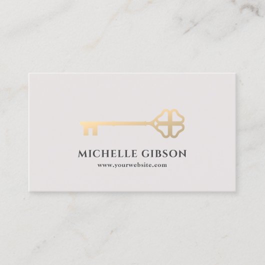 Realtor Gold Key Hypotheekmakelaar Professional Visitekaartje (Voorkant)