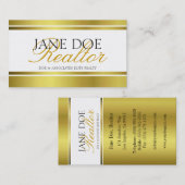 Realtor Gold Metallic Script Visitekaartje (Voorkant / Achterkant)