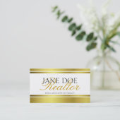 Realtor Gold Metallic Script Visitekaartje (Staand voorkant)